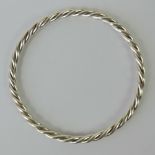 A HM silver bangle of woven or twisted wire form, hallmarked London, 7cm dia, 21.3g.