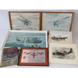 A quantity of RAF related items including; photographs, prints, the wonderbook of the RAF,