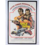 An original 1975 movie poster for the film 'Race with the Devil' staring Peter Fonda and Warren