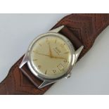 A vintage Tissot Visodate wristwatch c1950s, stainless steel case,