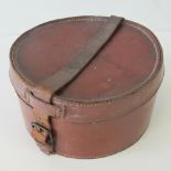 A pigskin leather collar box complete with strap and buckle.