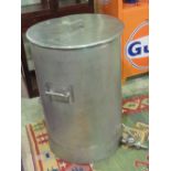 A large 50 gallon ex-army aluminium water urn and lid, complete with chrome tap,