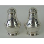 A HM silver salt and pepper set, Birmingham 2000 hallmark, made by L J Millington,