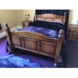 A fine quality contemporary 'Royal Oak' field moulded double bed measuring 152cm wide.