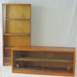 Two c1960's glass fronted library bookcase units,