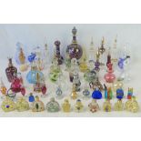 A large quantity of contemporary Venetian glass and other perfume bottles.