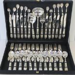 A suite of modern Italian cutlery in a fitted case.