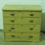 A pine Edwardian chest of two short over three long drawers.