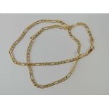 A 9ct gold fancy curb link necklace, hallmarked 375, 46cm in length, 2.4g.