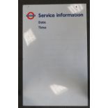 A contemporary London Underground wipe clean Service Information aluminium sign, 103 x 85cm.