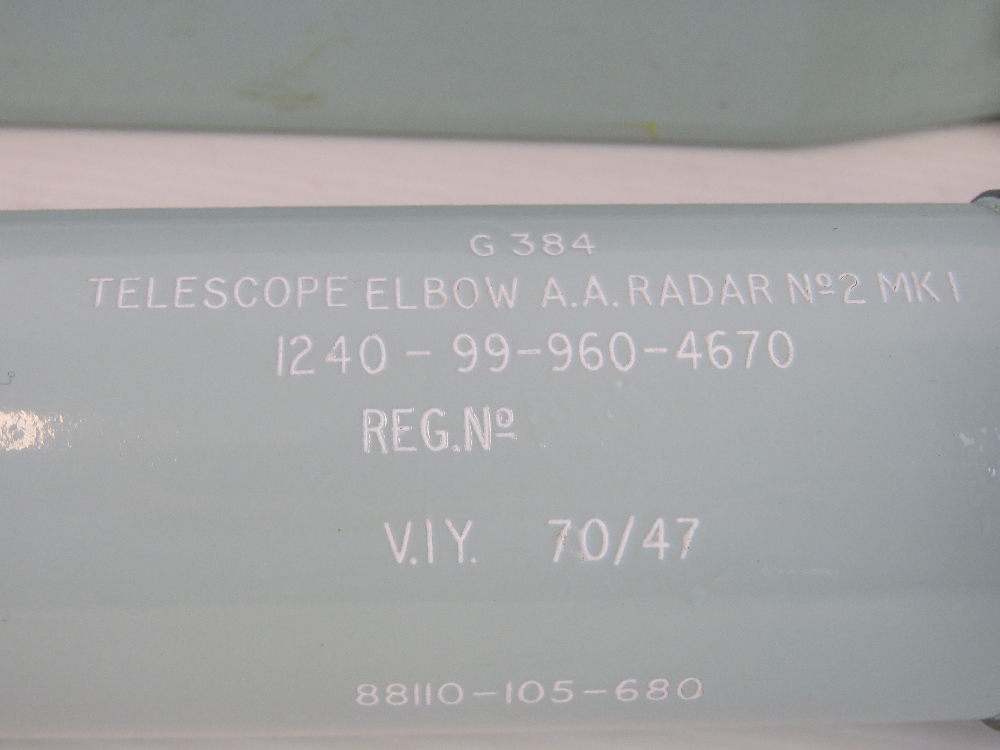 A Nato naval elbow telescope G384, A.A. Radar No2 MK1, with metal case. - Image 4 of 4