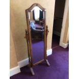 A fine quality contemporary 'Royal Oak' bevel edged freestanding cheval mirror.