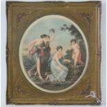 A late Georgian hand tinted Angelica Kauffman print,