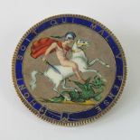 A George III silver crown having been enameled and converted for use as a brooch (pin a/f), 3.