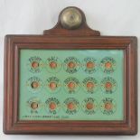 An original country house bell board featuring front door, hall, drawing room, dinning room,