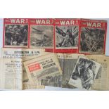 Three 'The War Weekly' magazines c1940, together with a number of vintage newspapers.