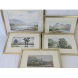 A set of five delightful watercolour wash rural studies c1970/80s, each signed '…Ellow (?)'.