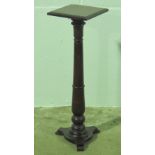 A square shaped mahogany torchere or planter stand, 98cm high.