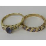 Two 9ct gold rings;