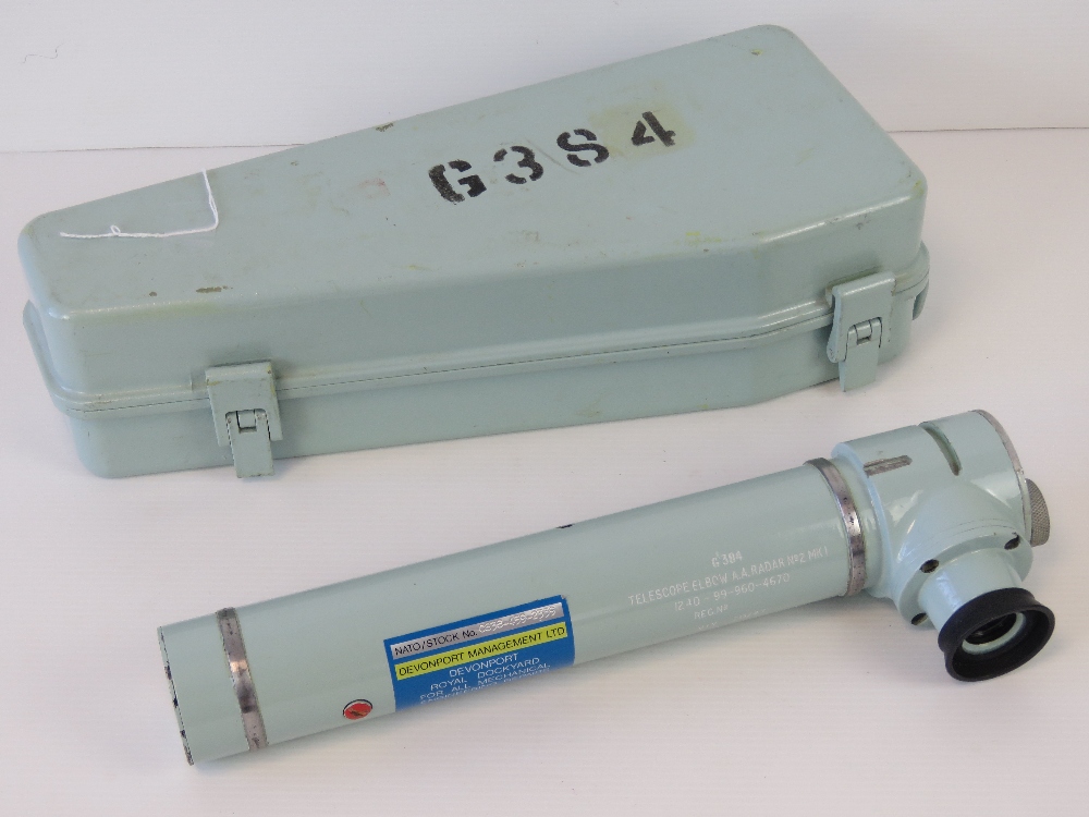 A Nato naval elbow telescope G384, A.A. Radar No2 MK1, with metal case. - Image 2 of 4