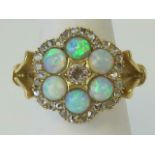 An impressive 18ct opal and diamond ring