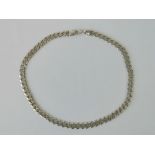 A heavy HM silver men's curb link neckla