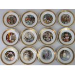 Royal Copenhagen; a complete set of twel