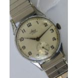 A vintage Avia 15 jewel mens watch, silv