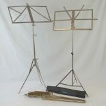 Three folding music stands, c1970s.