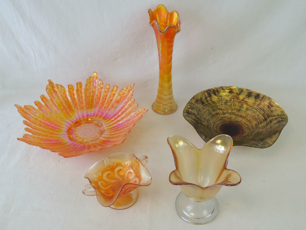 A quantity of assorted Carnival glass in