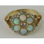 An impressive 18ct opal and diamond ring,