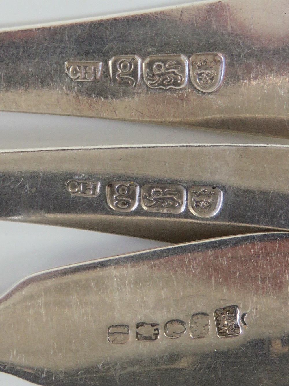 A pair of Georgian HM silver serving spoons, London 1782 hallmarks, makers mark for Charles Hougham. - Image 2 of 2