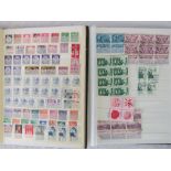 Stamps; philatelic stock books with collection of used stamps for New Zealand, South Africa,