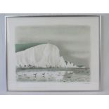 Limited edition lithograph; 'Seven Sisters, Sussex' by David Gentleman, No 44/350,