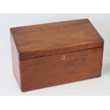 A late Victorian mahogany stationary box, sloping hinged lid opening to reveal dividers within, 37.