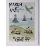 An original painting entered in a c1940s competition to design British Military and 'War Effort'