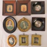 Two miniature prints of Marie Antoinette within gilded frames,