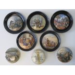 A small collection of Pratt Ware and other pot lids,