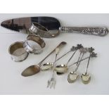 A set of six HM silver teaspoons having crown terminal, Birmingham 1896,
