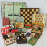 A small quantity of assorted vintage board games including Totopoly, chess pieces, dominoes sets,