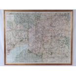 Swiss & Co's No5 Hunting Map, linen backed, printed by Gall & Inglis, 76cm x 96cm,