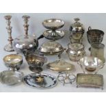 A large quantity of assorted 19th and 20th century silver plated wares including egg coddler,