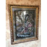 A framed and glazed contemporary tapestry in the Continental style, all measuring 114 x 87cm.