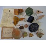 A quantity of ancient pottery including a few items collected in Cyprus c1940s and a number of