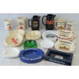 A quantity of assorted ceramic advertising breweriana including; Jamesons Whiskey water jug,