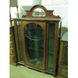 A good Edwardian glazed mahogany veneered display cabinet,