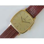 A vintage Omega De Ville wristwatch having 625 Cal movement, gilded square shaped dial,