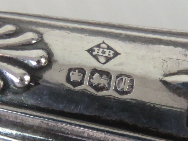 A set of six HM silver teaspoons having crown terminal, Birmingham 1896, - Image 4 of 4