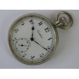 A Cortebet top winding pocket watch with white enamelled dial and Arabic numerals,