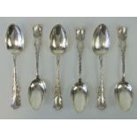 A set of six sterling silver serving spoons in Pompadour pattern by Birks, Montreal c. 1950, 11.